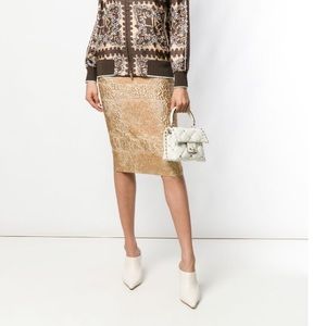 VALENTINO brocade pencil skirt in gold